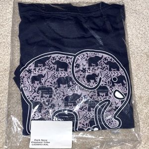 Ivory Ella Dark navy elephant tribe size XXL long sleeve tee shirt